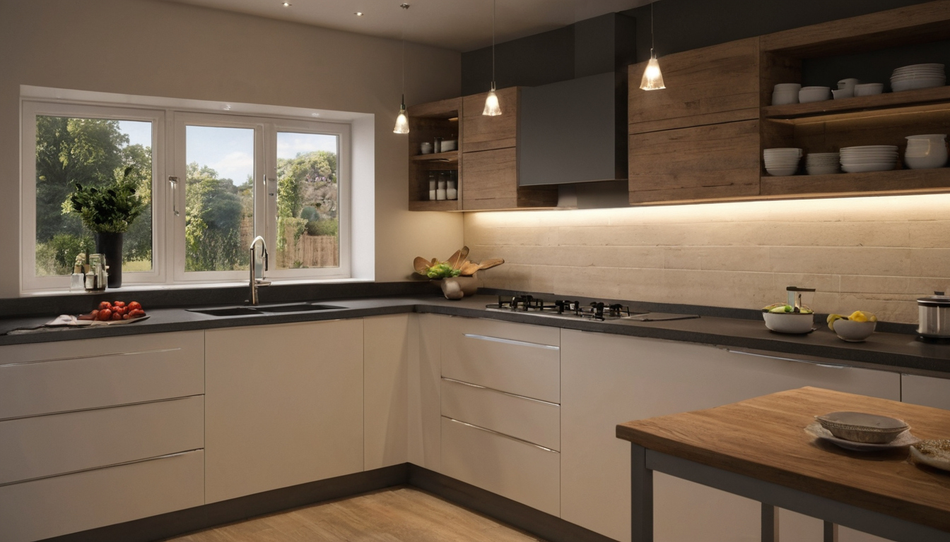 Practical visual for How much task light do country kitchen worktops require